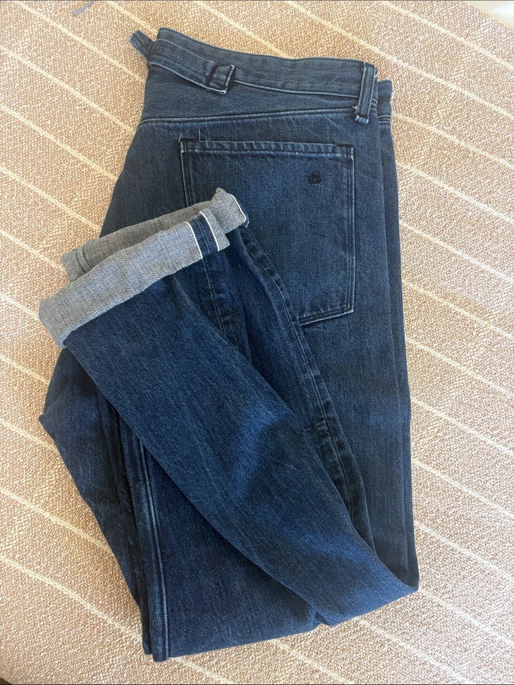 rag & bone Men's Slim Straight Dark Blue Jeans